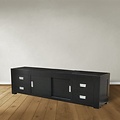 123schrank TV-Sideboard Hawai 04 - 200x45x55H cm - schlankes Design - 4 Soft-Close-Schubladen - 2 Schiebetüren - mit Kabeldurchlass