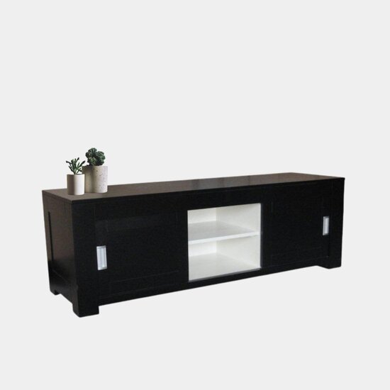 123schrank TV-Sideboard Hawai 05 - 165x50x55H cm - schlankes Design - 2 Schiebetüren - offenes Mittelfach - mit Kabeldurchlass