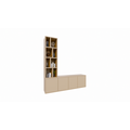 123schrank Regal Lamego - 200x40x220H cm - 3cm Bodendicke - offene Böden - Türen mit Druck zu öffnen