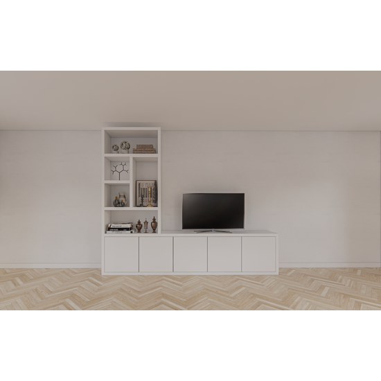 123schrank Utrah Fächerschrank - 300x40x250H cm - 5 push-to-open Türen