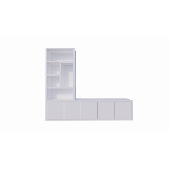 123schrank Utrah Fächerschrank - 300x40x250H cm - 5 push-to-open Türen