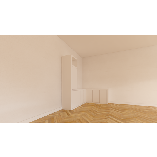 123schrank Eckschrank Durango - 200/150x40x200H cm - Fächerschrank - push-to-open Türen