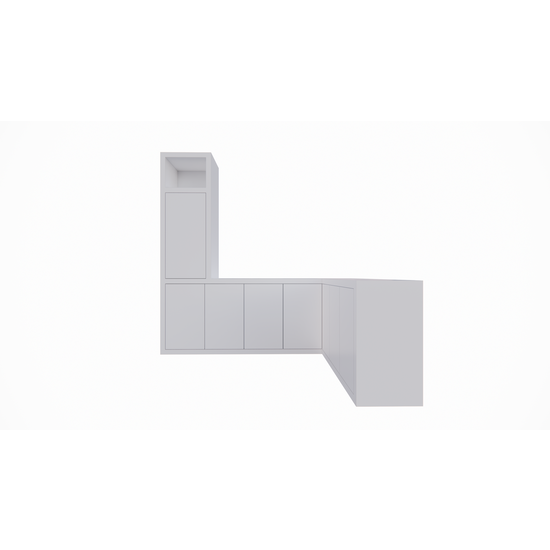 123schrank Eckschrank Durango - 200/150x40x200H cm - Fächerschrank - push-to-open Türen