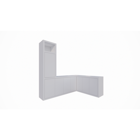 123schrank Eckschrank Durango - 200/150x40x200H cm - Fächerschrank - push-to-open Türen