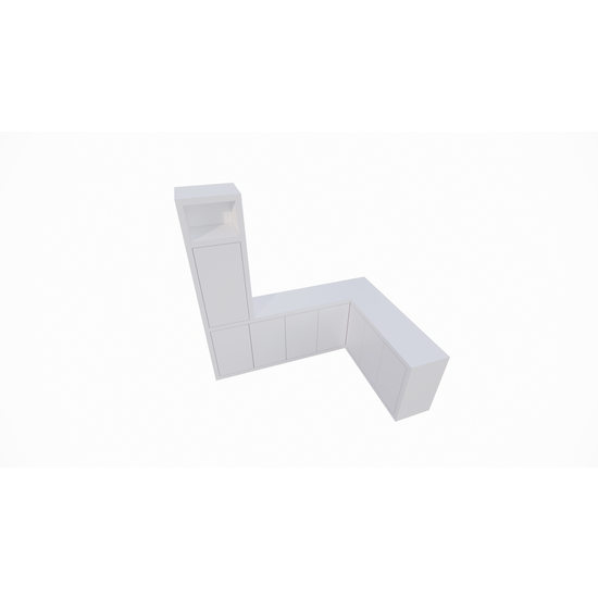 123schrank Eckschrank Durango - 200/150x40x200H cm - Fächerschrank - push-to-open Türen