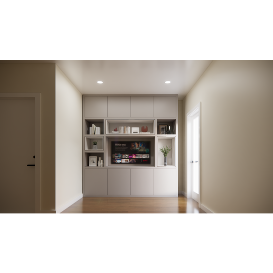 123schrank TV-Schrank Chard - 250x45x270H cm - Fach in Fach - Türen zum Öffnen mit Druckknopf - schlichte Ausführung