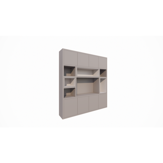 123schrank TV-Schrank Chard - 250x45x270H cm - Fach in Fach - Türen zum Öffnen mit Druckknopf - schlichte Ausführung