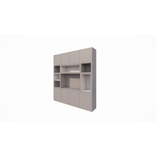 123schrank TV-Schrank Chard - 250x45x270H cm - Fach in Fach - Türen zum Öffnen mit Druckknopf - schlichte Ausführung