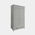 123schrank Kleiderschrank Bolton - 120x60x205H cm - Kleiderstange - Einlegeboden - 2 geschlossene Flügeltüren - 2 Soft-Close-Schubladen