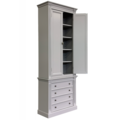 123schrank Bücherregal Royal - 100x43x240H cm - 2 geschlossene Flügeltüren - 4 Schubladen - verstellbare Einlegeböden