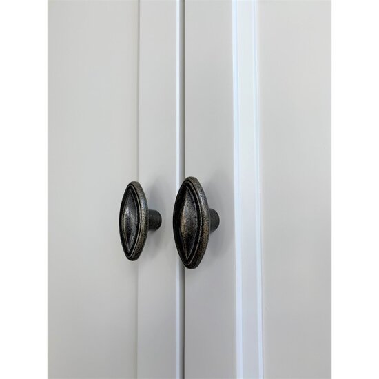 123schrank Bücherregal Moon - 100x43x240H cm - mit Eiche - 4 geschlossene Flügeltüren - 1 ausziehbarer Fachboden