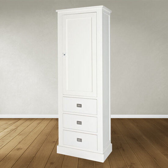 123schrank Buffetschrank Island 08 - 75x40x215H cm - 1 geschlossene Flügeltür - 3 Soft-Close-Schubladen