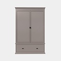 123schrank Sines Kleiderschrank - 136x60x215H cm - 2 Türen - 1 Soft-Close-Schublade - mit verstellbaren Einlegeböden hinter den Türen