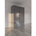123schrank Sines Kleiderschrank - 136x60x215H cm - 2 Türen - 1 Soft-Close-Schublade - mit verstellbaren Einlegeböden hinter den Türen