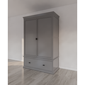 123schrank Sines Kleiderschrank - 136x60x215H cm - 2 Türen - 1 Soft-Close-Schublade - mit verstellbaren Einlegeböden hinter den Türen