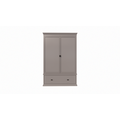 123schrank Sines Kleiderschrank - 136x60x215H cm - 2 Türen - 1 Soft-Close-Schublade - mit verstellbaren Einlegeböden hinter den Türen