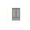 123schrank Sines Kleiderschrank - 136x60x215H cm - 2 Türen - 1 Soft-Close-Schublade - mit verstellbaren Einlegeböden hinter den Türen
