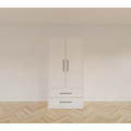 123schrank Kleiderschrank Zakyntos 01 - 100x60x200H cm - 2 Türen - 2 Schubladen