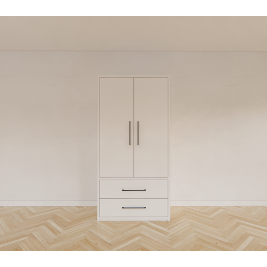 123schrank Kleiderschrank Zakyntos 01 - 100x60x200H cm - 2 Türen - 2 Schubladen