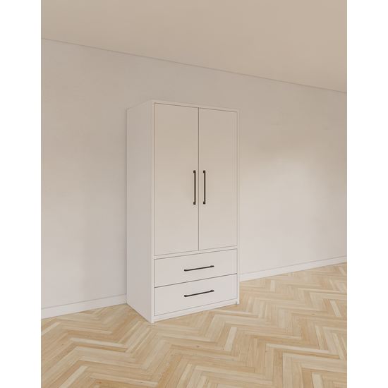 123schrank Kleiderschrank Zakyntos 02 - 120x60x200H cm - 2 Türen - 2 Schubladen