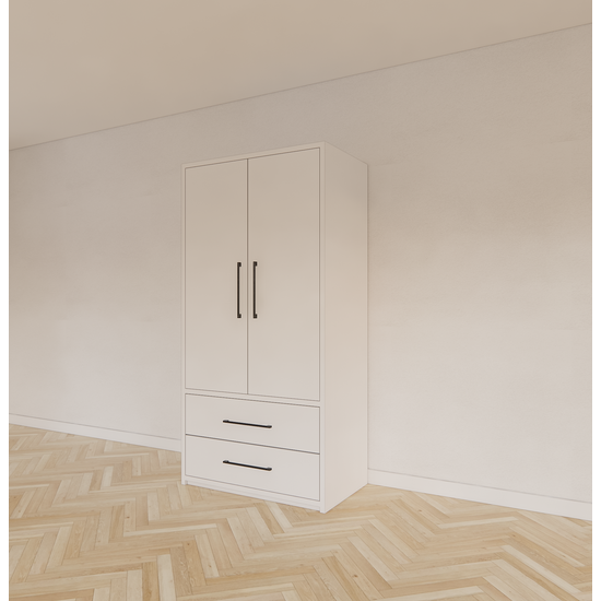 123schrank Kleiderschrank Zakyntos 02 - 120x60x200H cm - 2 Türen - 2 Schubladen