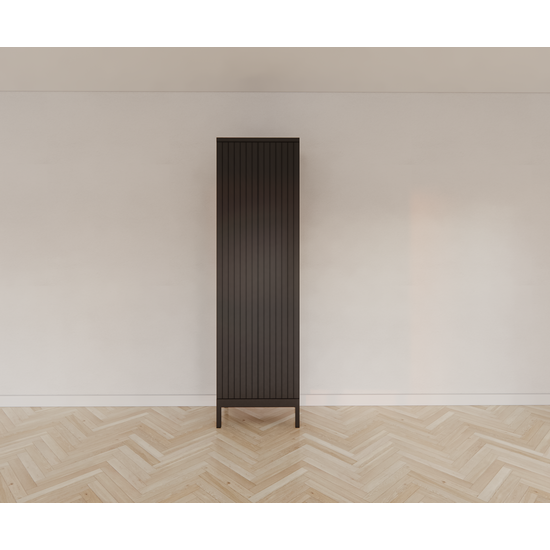 123schrank Java Schrank - 60x40x210H cm - auf Füßen - 2 Türen zum Aufschieben - 4 verstellbare Einlegeböden