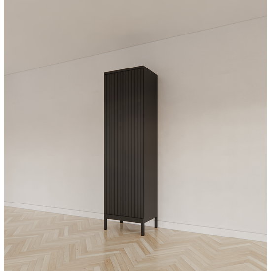 123schrank Java Schrank - 60x40x210H cm - auf Füßen - 2 Türen zum Aufschieben - 4 verstellbare Einlegeböden