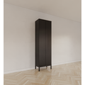 123schrank Java Schrank - 60x40x210H cm - auf Füßen - 2 Türen zum Aufschieben - 4 verstellbare Einlegeböden