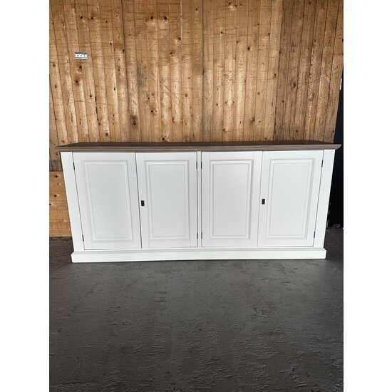 123schrank Ausstellungsstück Sideboard Sara - 200x60x90H cm - Eichenplatte - 4 Flügeltüren - RAL 9001