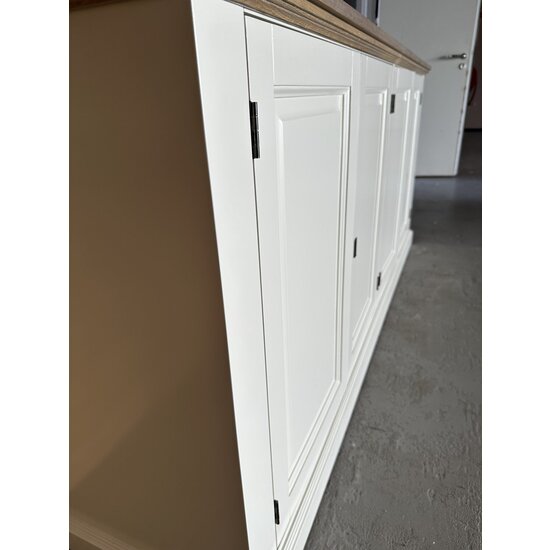 123schrank Ausstellungsstück Sideboard Sara - 200x60x90H cm - Eichenplatte - 4 Flügeltüren - RAL 9001