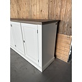 123schrank Ausstellungsstück Sideboard Sara - 200x60x90H cm - Eichenplatte - 4 Flügeltüren - RAL 9001