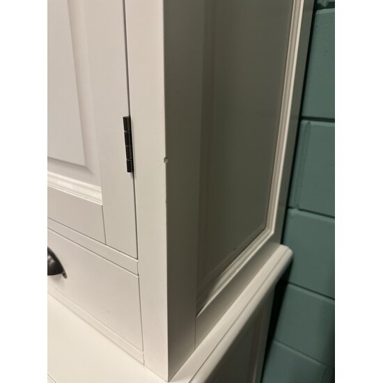 123schrank Ausstellungsstück Buffetschrank Chaumont Spezial - 210x50x250H cm - RAL 9010 - geschlossene Türen - Vitrinentüren - 9 Schubladen