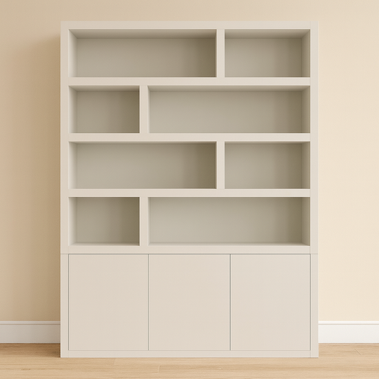 123schrank Ausstellungsstück Regalschrank Manhattan 11 - 180x40x240H cm - RAL 9002