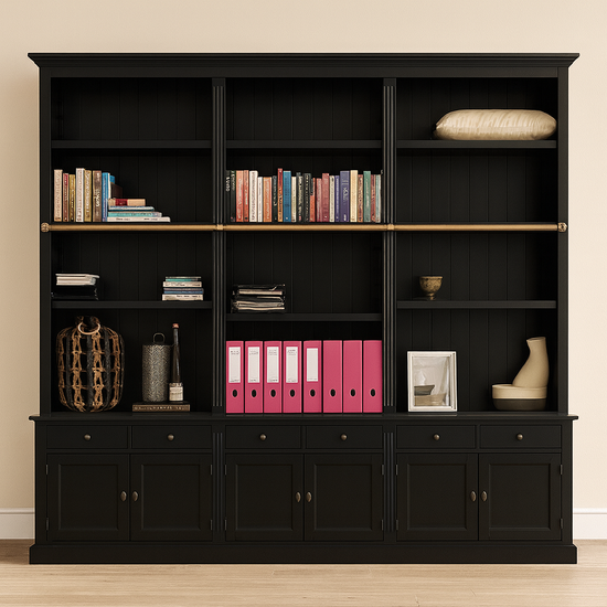 123schrank Ausstellungsstück Bücherschrank Private Library - 300x43x240H cm - RAL 9005