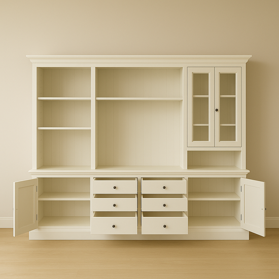 123schrank Maßgeschneidertes Sideboard Spezial Gare du Nord - 270x40x220(H) cm - RAL 9001