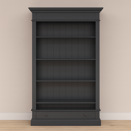 123schrank Ausstellungsstück Vitrine Bücherregal Malaga - 100x35x200H cm - RAL 7021