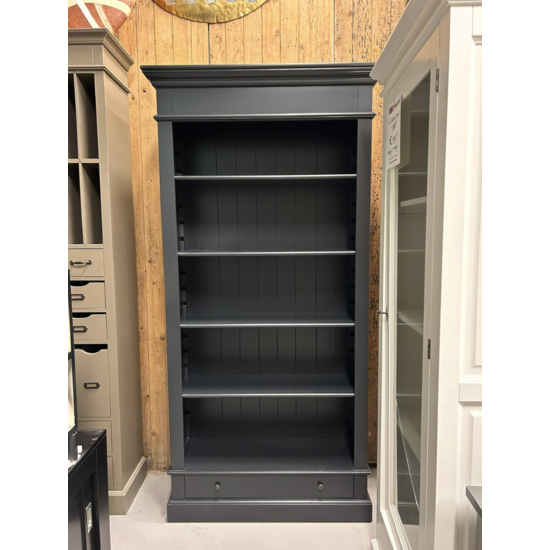 123schrank Ausstellungsstück Vitrine Bücherregal Malaga - 100x35x200H cm - RAL 7021