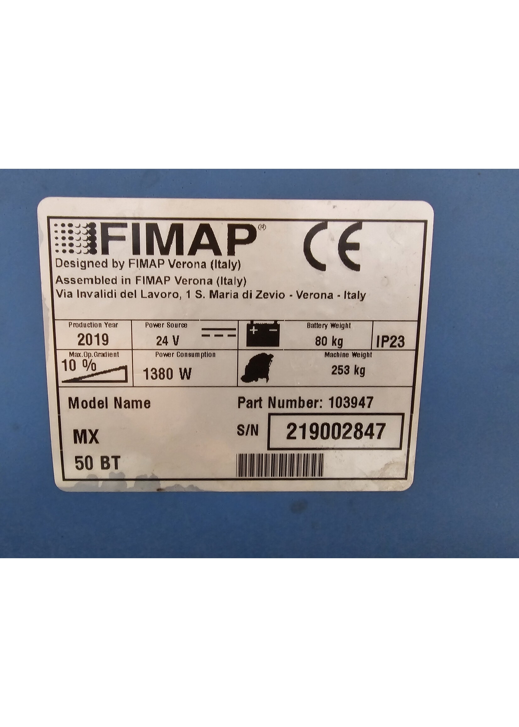 Fimap S.p.A. Fimap MX 50 BT