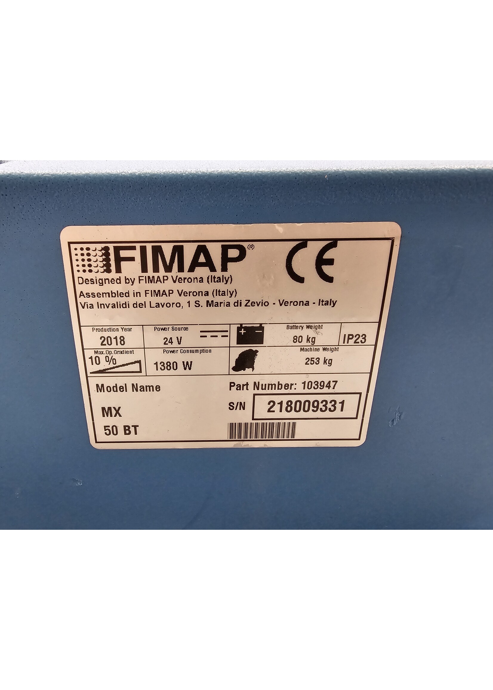 Fimap S.p.A. Fimap MX 50 BT