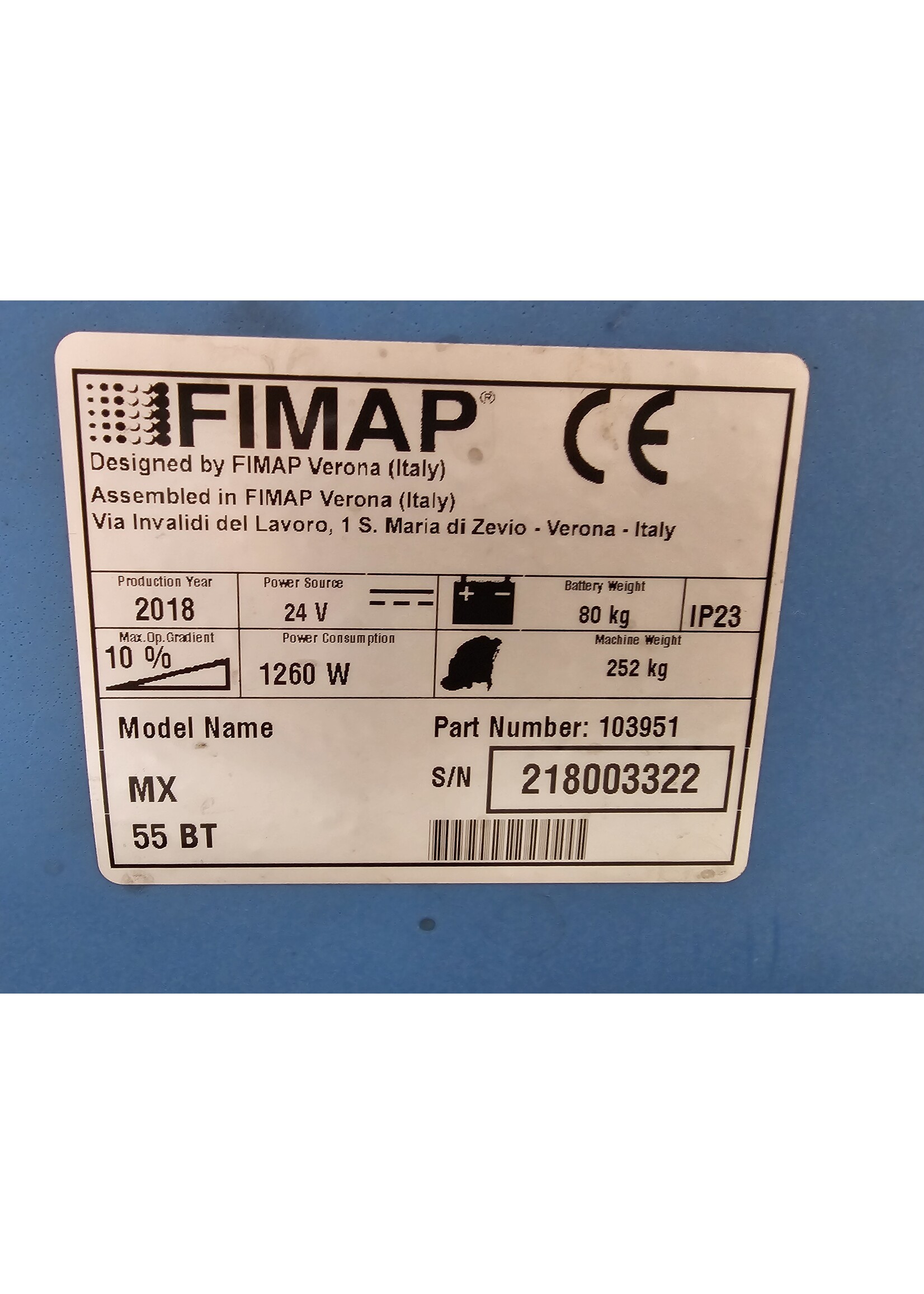 Fimap S.p.A. Fimap MX 50 BT