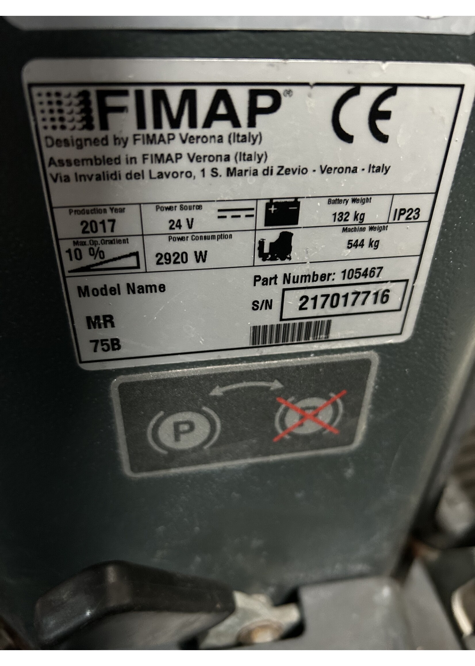Fimap S.p.A. Fimap MR 75 B – Aufsitz-Scheuersaugmaschine (teilreparaturbedürftig)