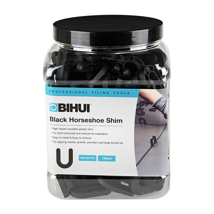 BIHUI BIHUI Hoefijzer Vulplaat Zwart 150 stuks 6 mm.