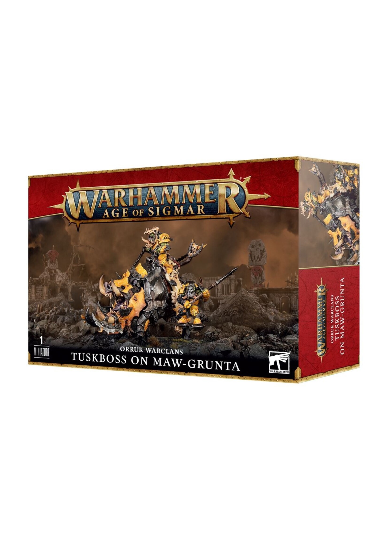 Warhammer: age of sigmar Orruk Warclans: Tuskboss on Maw-grunta