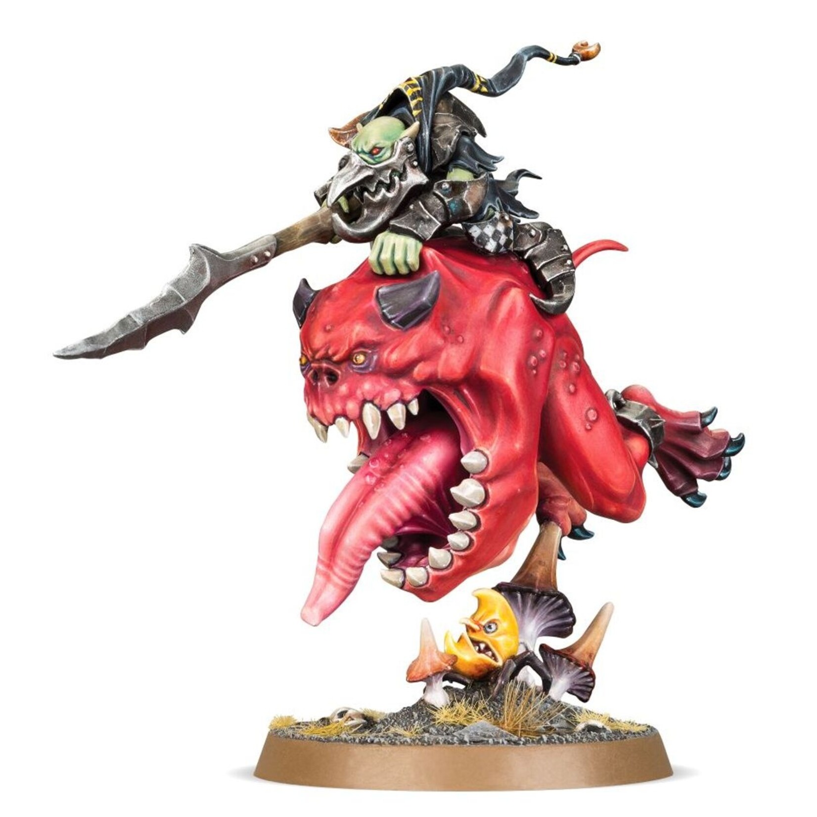 Warhammer: age of sigmar Gloomspite Gitz: Loonboss on Giant Cave Squiq