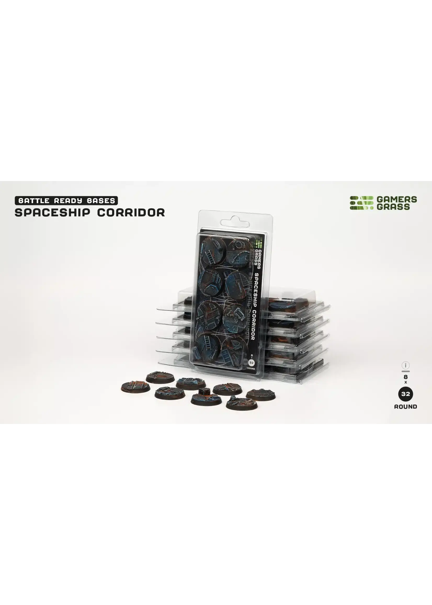 GamersGrass Spaceship Corridor Bases - Round 32mm - GamersGrass