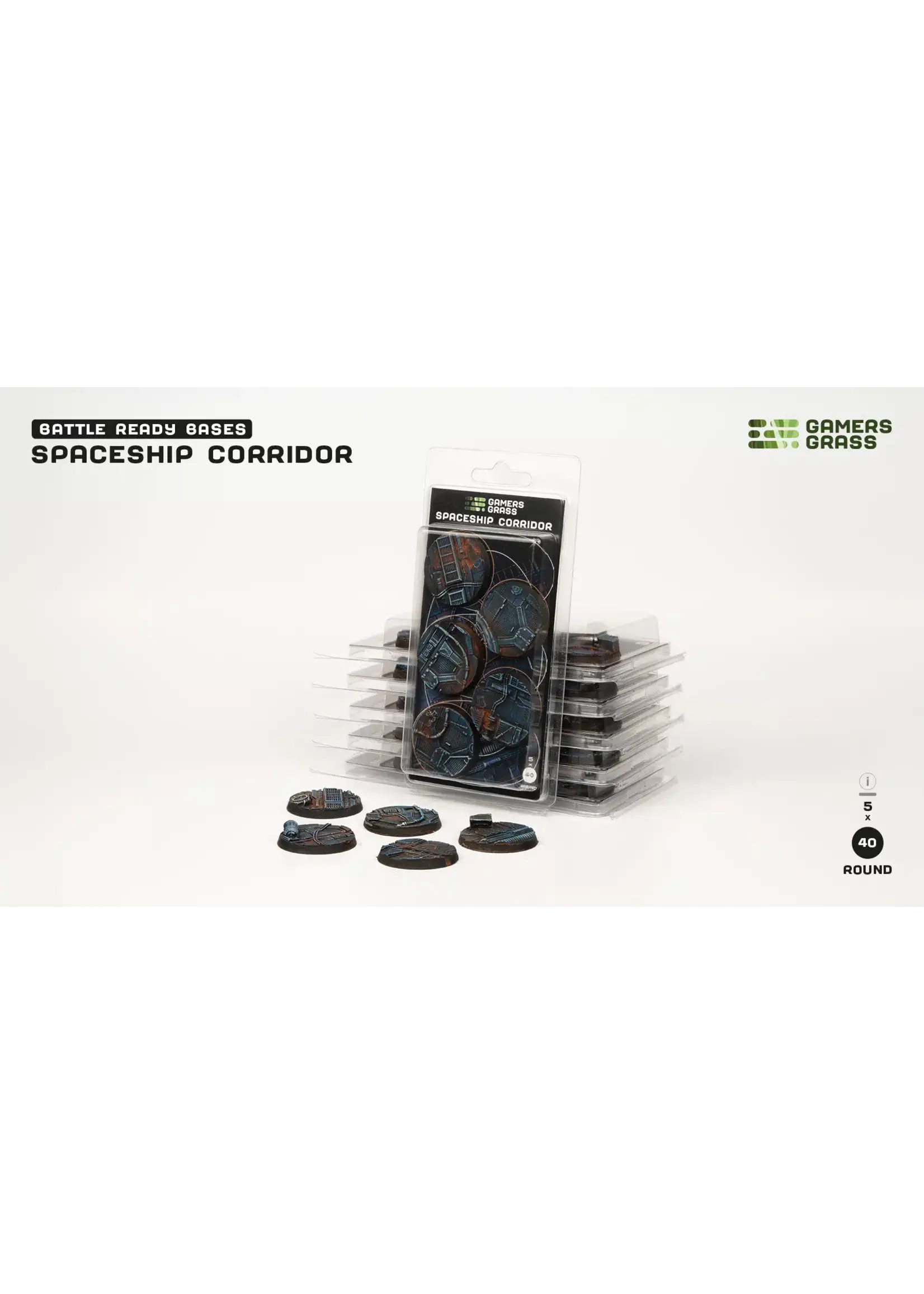 GamersGrass Spaceship Corridor Bases - Round 40mm - GamersGrass