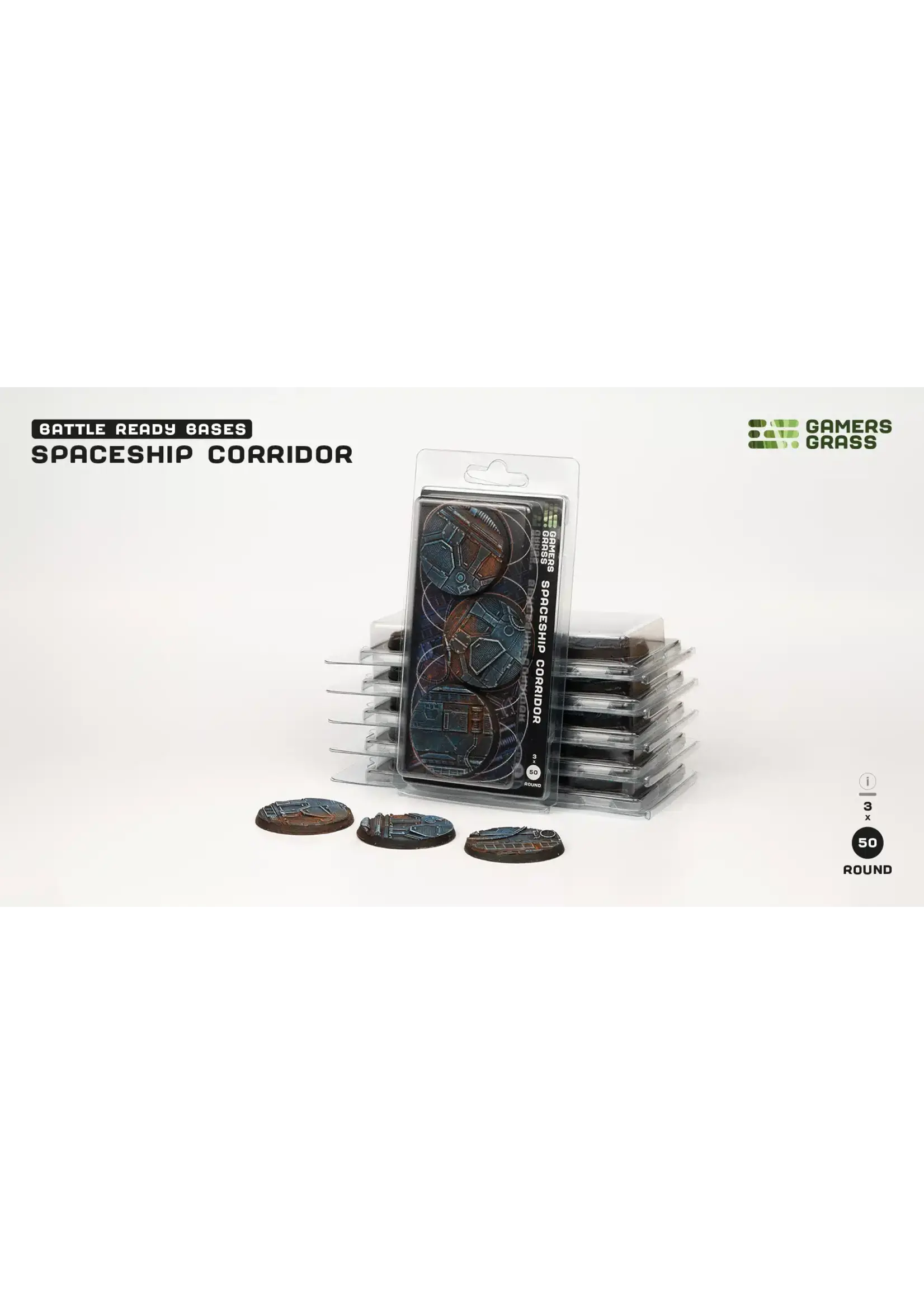 GamersGrass Spaceship Corridor Bases - Round 50mm - GamersGrass