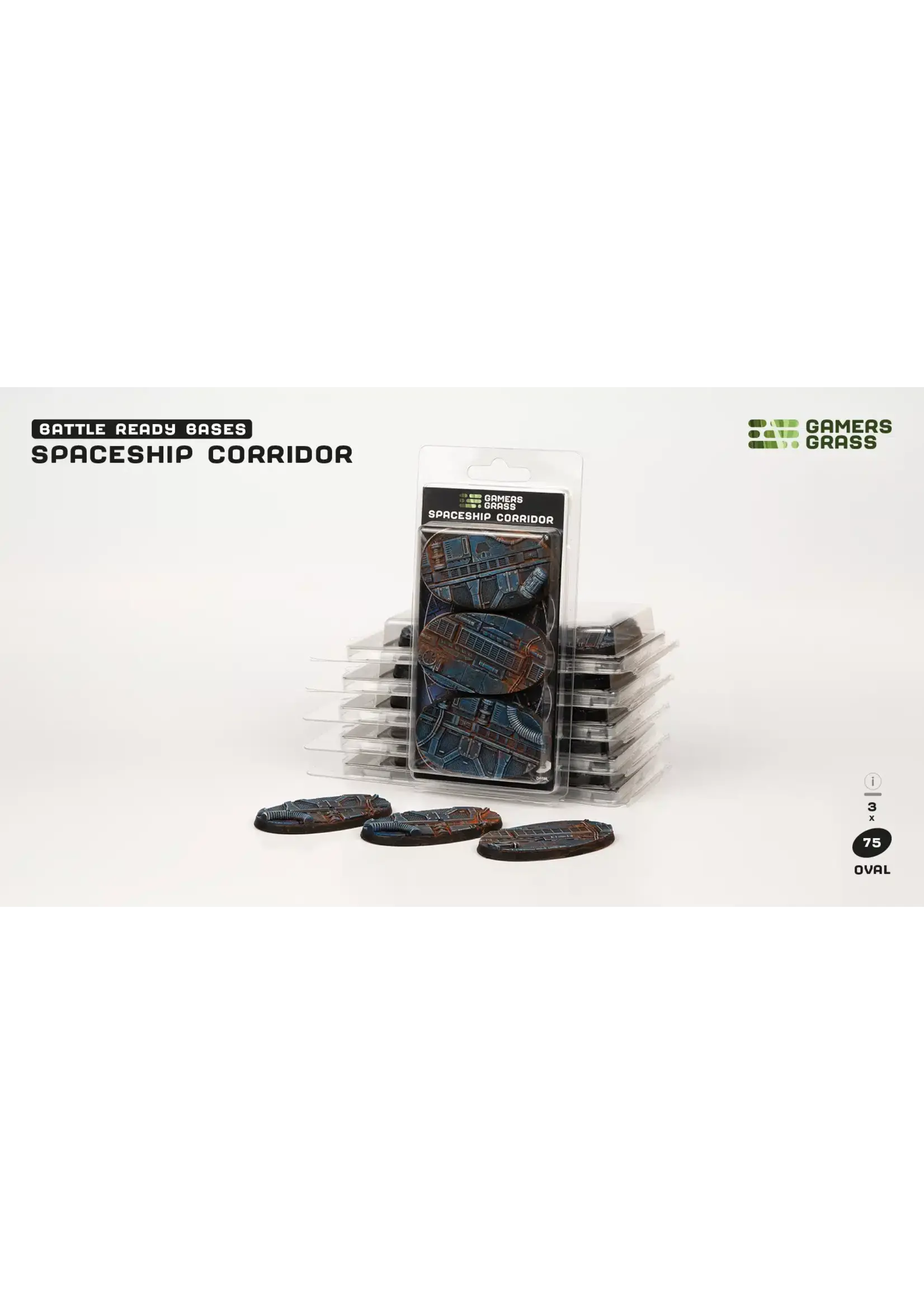 GamersGrass Spaceship Corridor Bases - Oval 75mm - GamersGrass