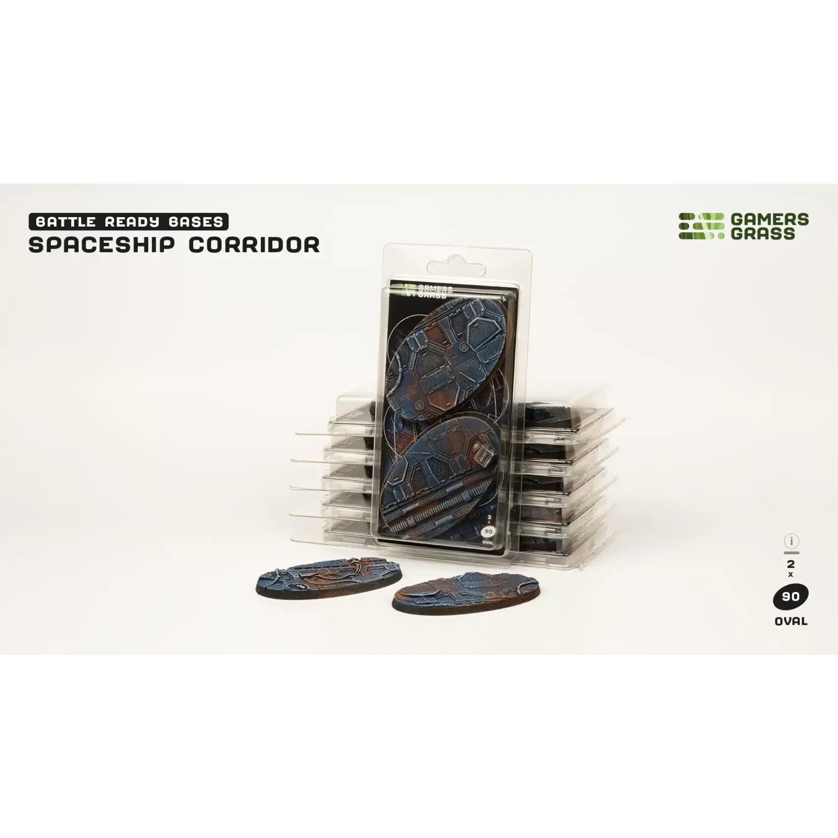 GamersGrass Spaceship Corridor Bases - Oval 90mm - GamersGrass
