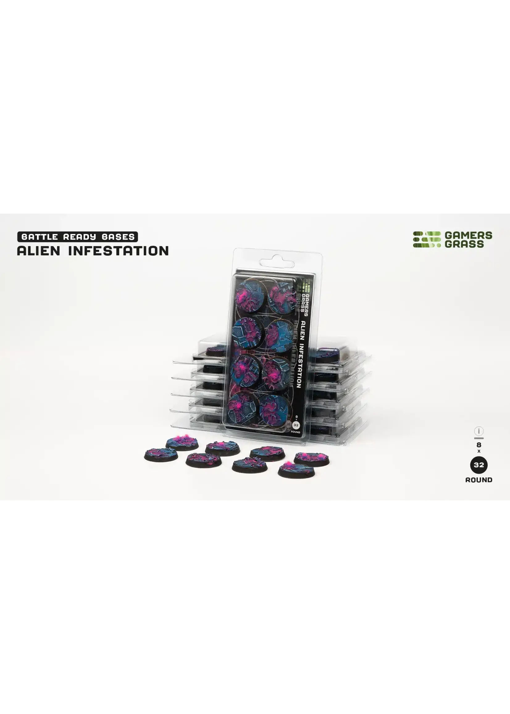 GamersGrass Alien Infestation Bases - Round 32mm - GamersGrass
